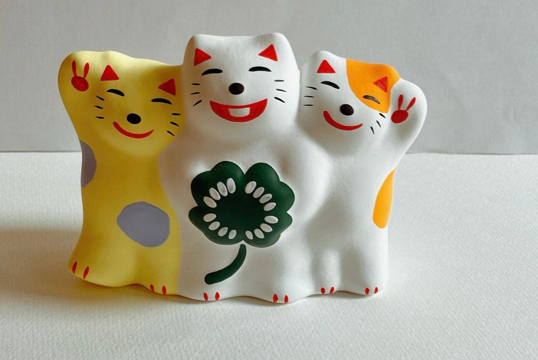 輪葉葉招き猫 3匹