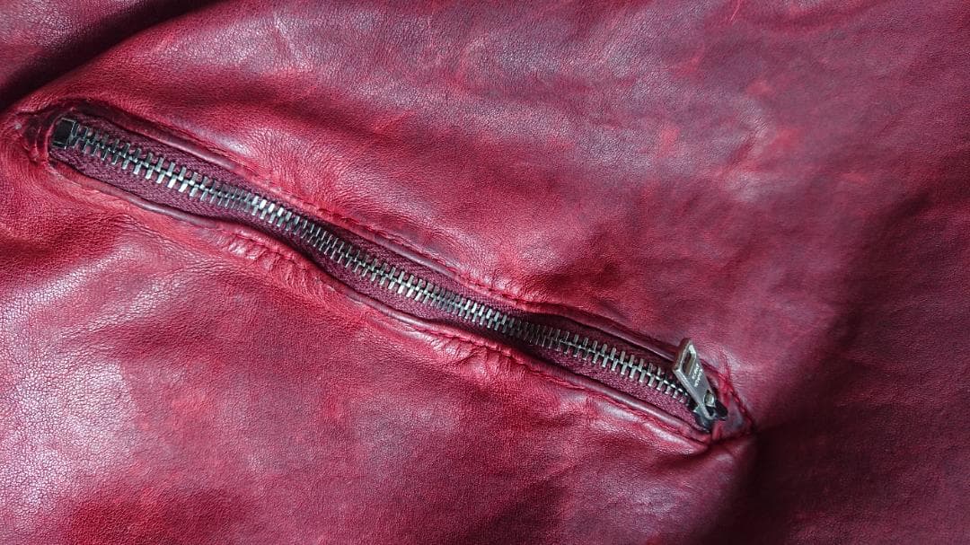 Giorgio Brato 赤 レザー シングルライダースジャケット Giorgio Brato