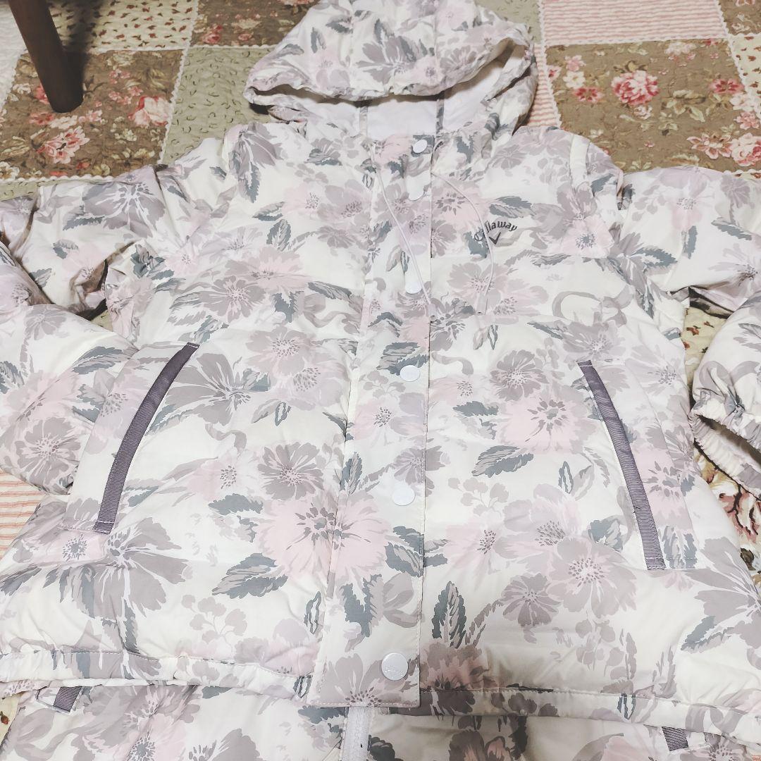 Callaway 花柄ダウンジャケットS ダウンスカートSSセット 冬ゴルフ