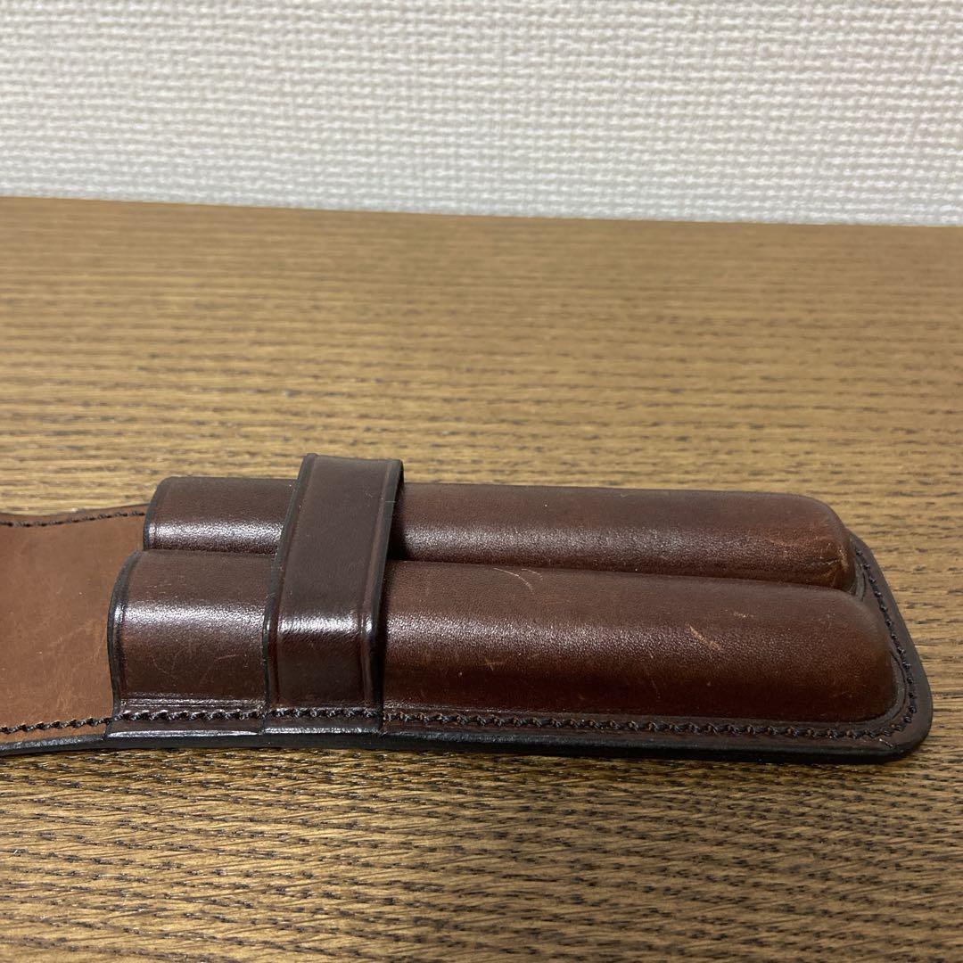 ハンスオスター Hans Øster 皮革 ペンケース 2本差し デンマーク