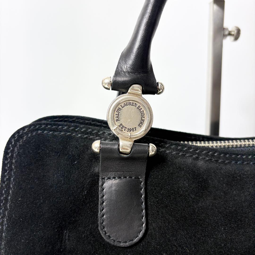 ラルフローレン　スエード×レザー　ブラック　2wayショルダーバッグ