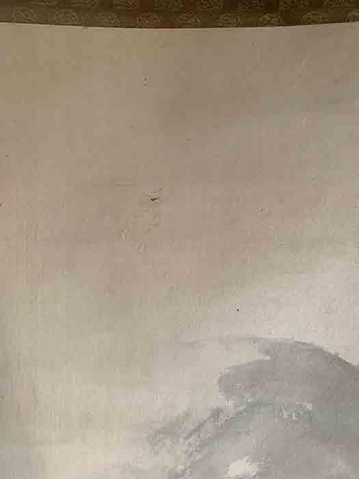 安堂 「春景山水」掛軸 銘あり 共箱あり 古物 中古 21.01.13-1.