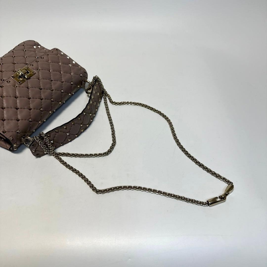 l32【極美品】ヴァレンティノロックスタッズスパイクチェーン2wayショルダー.