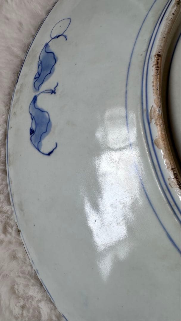 古伊万里 馬と瓢箪図 大皿 約46cm