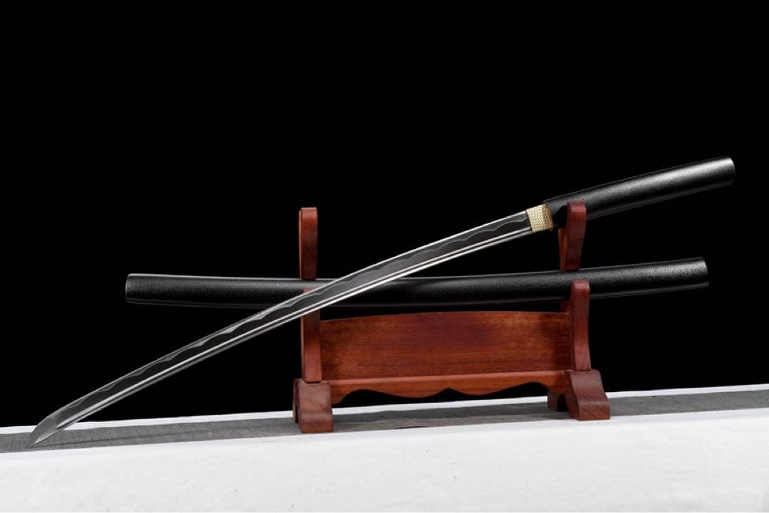 黑武士 二尺四寸 居合刀 黒石目鞘 模擬刀 日本刀 模造刀 稽古