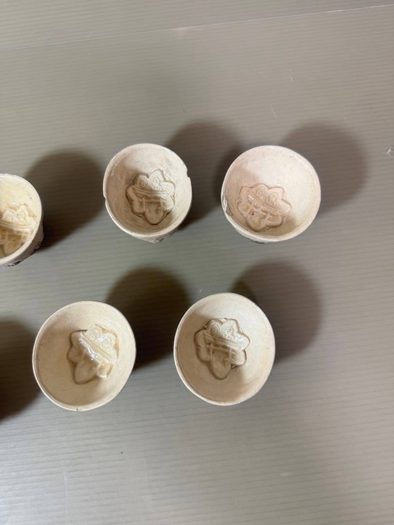 2937 七福神　猪口　7客　時代物