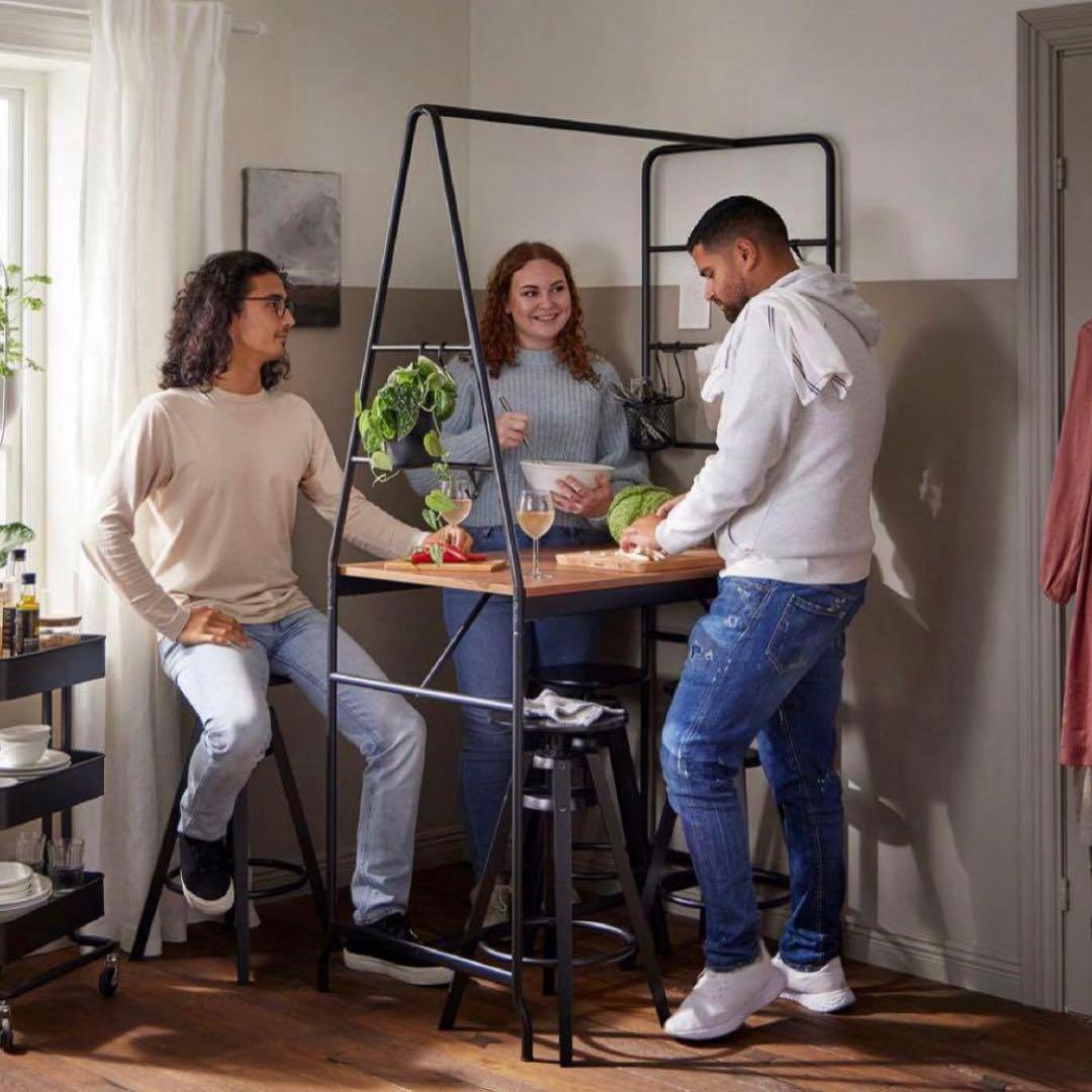 IKEA 美品 HÅVERUD ホーヴェルード テーブル スツール 椅子2脚