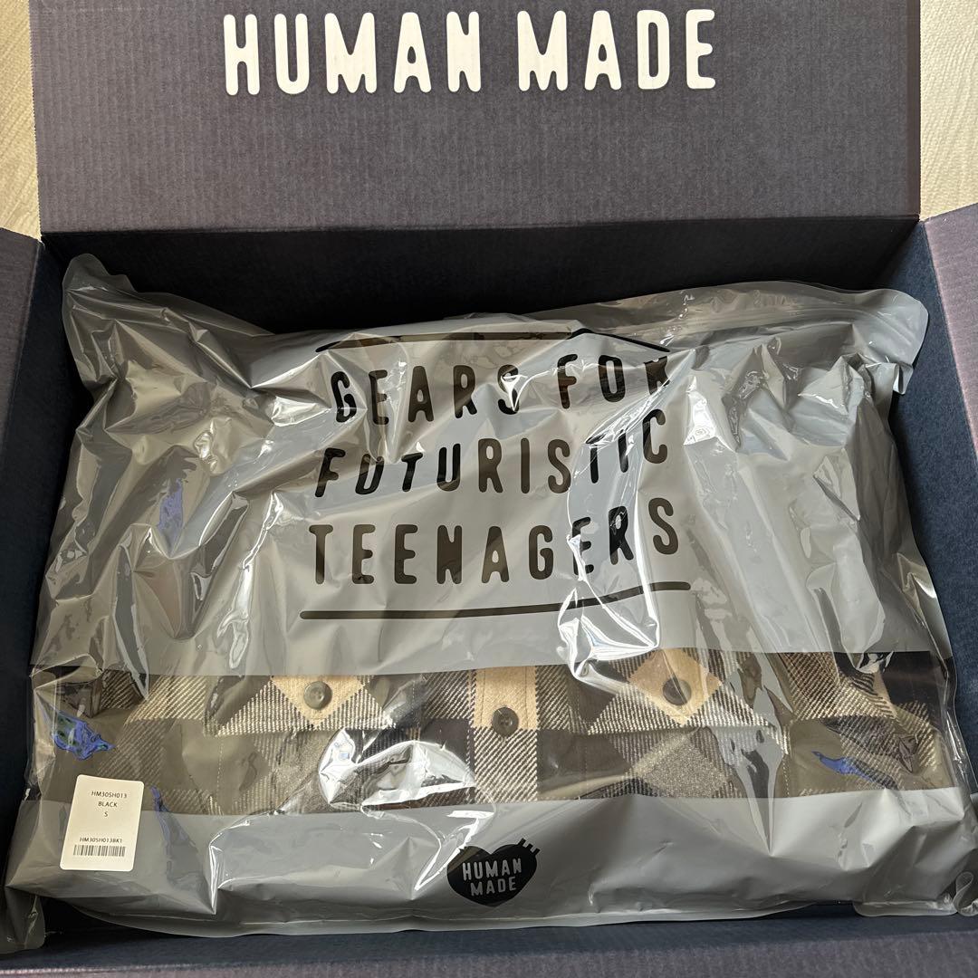 HUMANMADE ヒューマンメイド ウールチェックシャツジャケット ブラックS