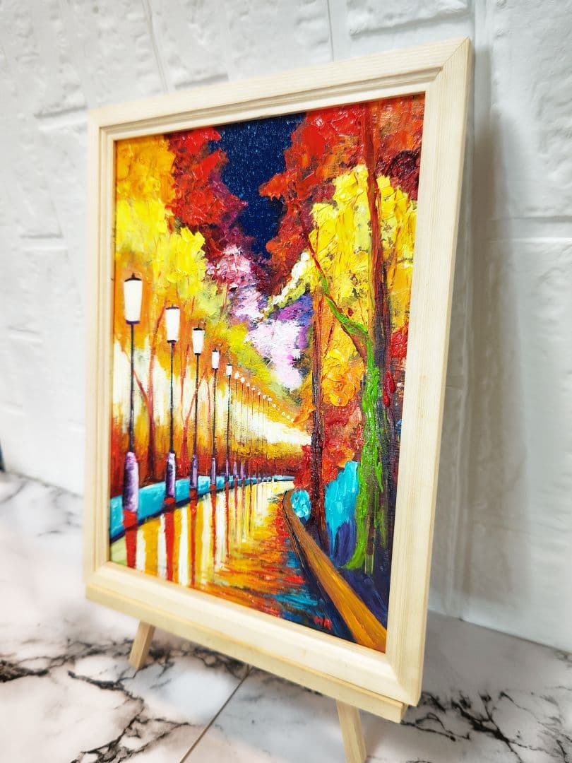 油絵 絵画 【夜の秋】