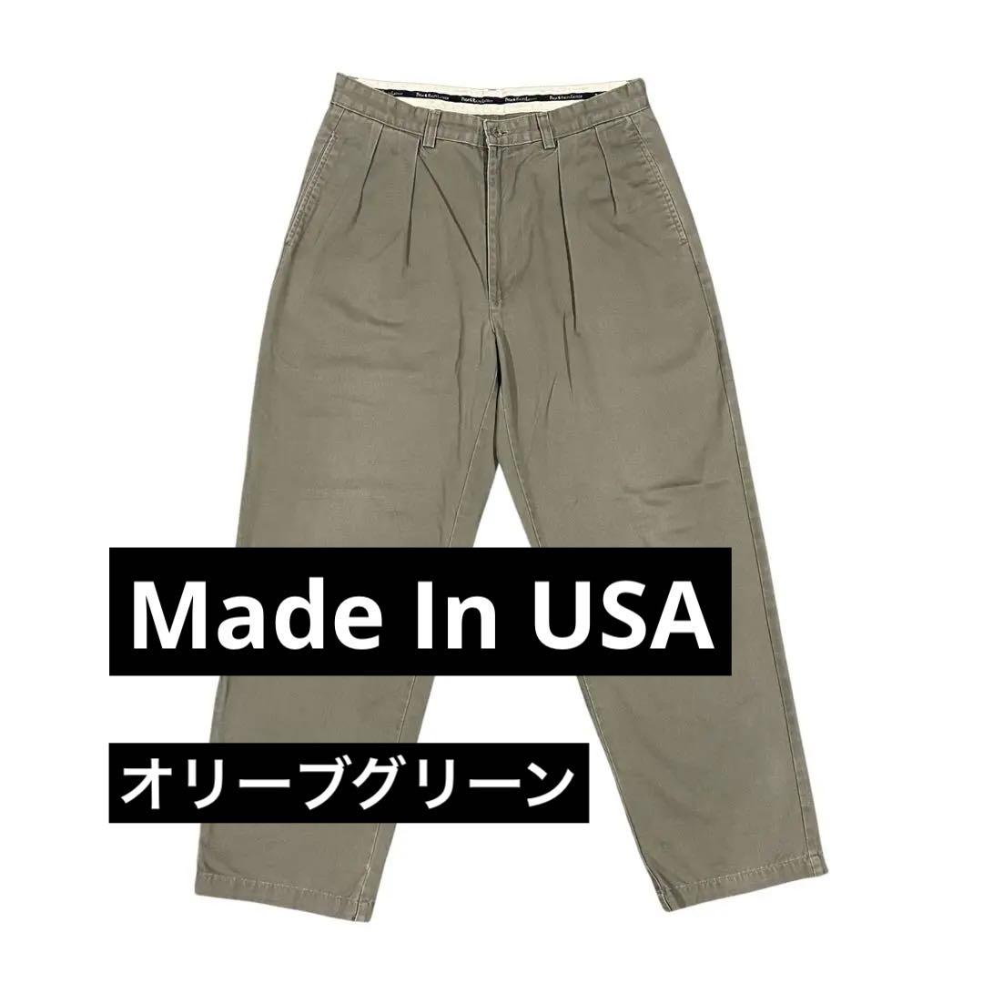 【USA製】Polo Ralph Lauren チノパン　ビンテージ　2タック 90s POLO Ralph Lauren ラルフローレン usa製 2タック チノ パンツ