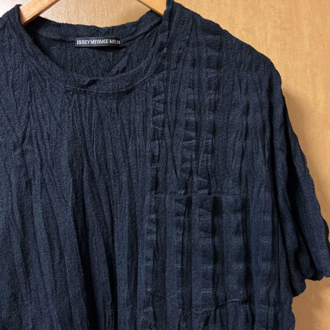ISSEY 注文 MIYAKE MEN】パイル地・シワ加工・Tシャツ
