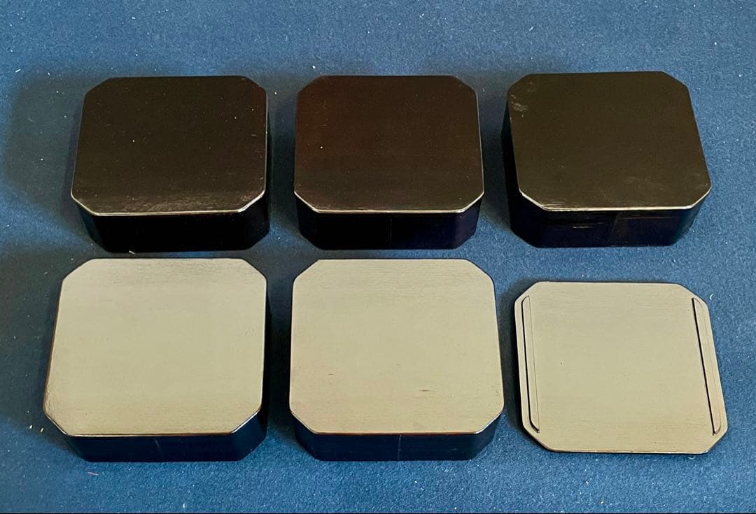 美品】 利休形 一閑塗 五重 縁高 平安漆匠 鈴木 表朔