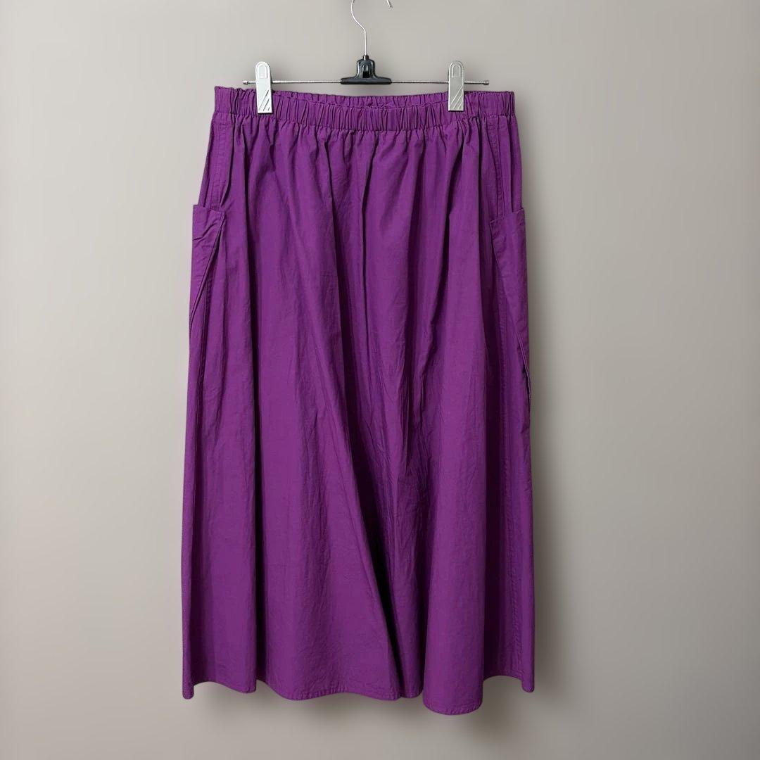 オールドマンズテーラー　フレアスカート 紫 ひざ丈 2ポケット