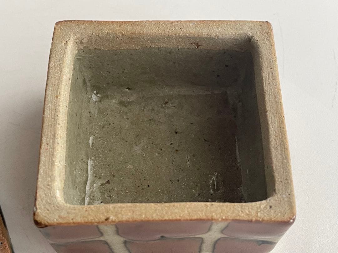 人間国宝陶芸家濱田庄司浜田庄司合子盒子柿釉共箱益子民藝