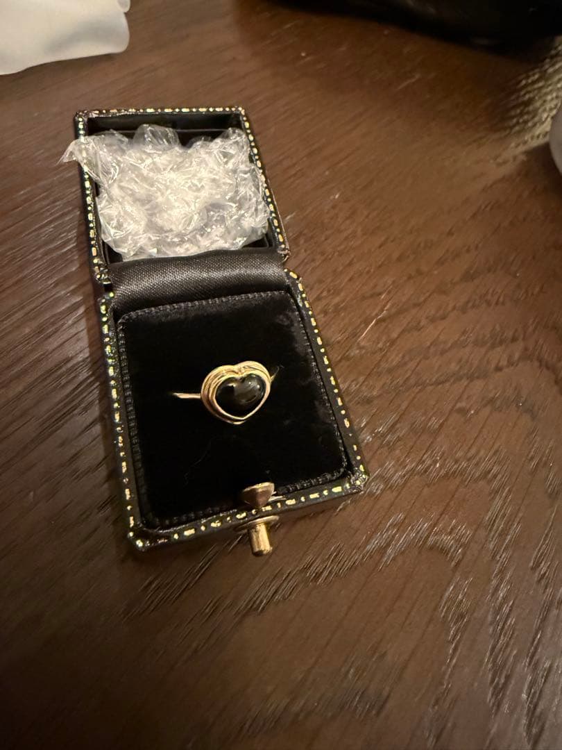 ¥51,700 ✳︎Lilas ハートカボションオニキスリング K10 13号