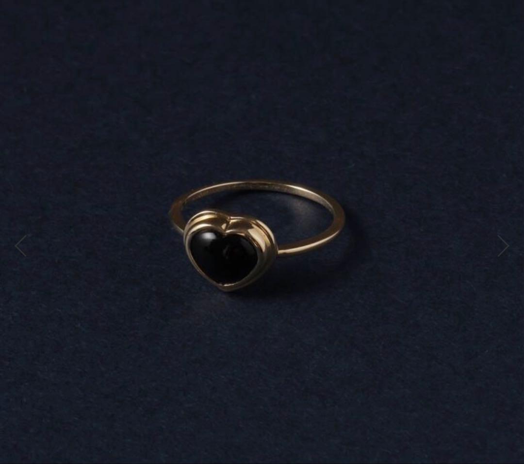 ¥51,700 ✳︎Lilas ハートカボションオニキスリング K10 13号