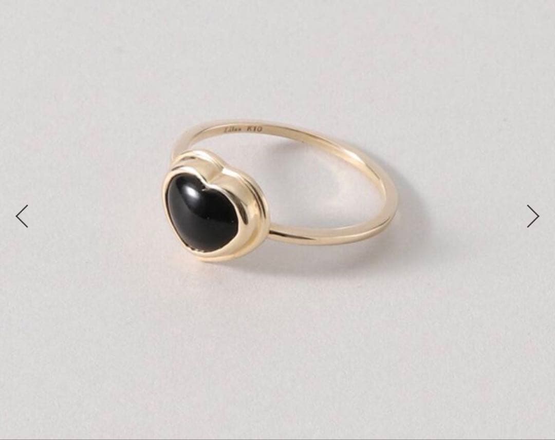 ¥51,700 ✳︎Lilas ハートカボションオニキスリング K10 13号