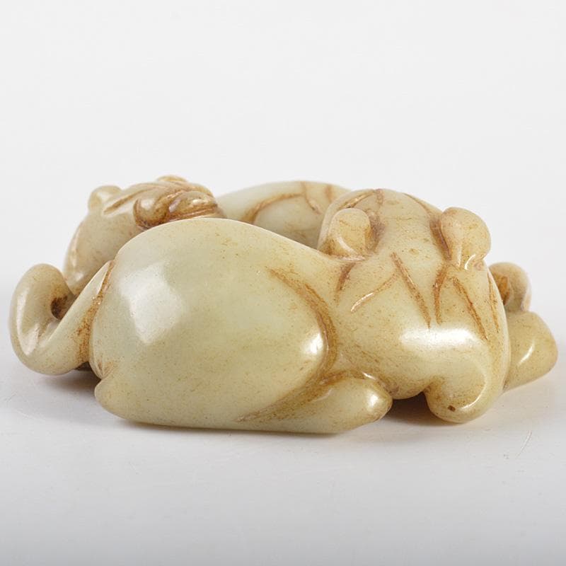 早い者勝ち訳あり！ 中国 玉石彫刻 犬刻 根付 紙鎮 置物 C R7131E