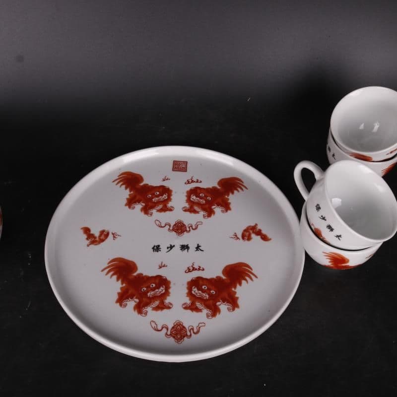 清乾隆 太獅少保ティーポットカップです 現代工芸品 美術品 置術