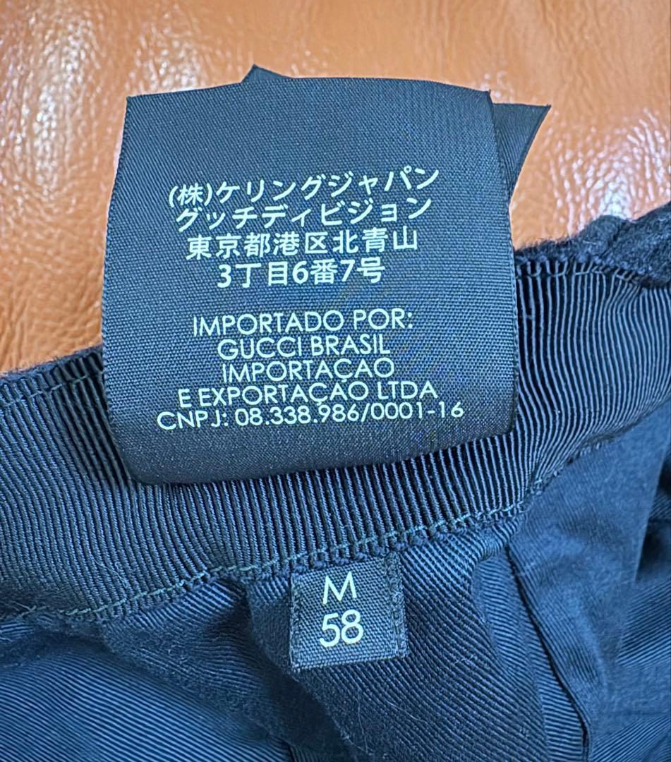 GUCCI グッチ ウール ブラック ベースボールキャップ M58 シェリー