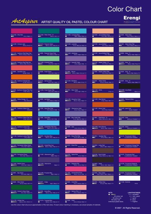 Erengi Artaspirerオイルパステル－92色セット