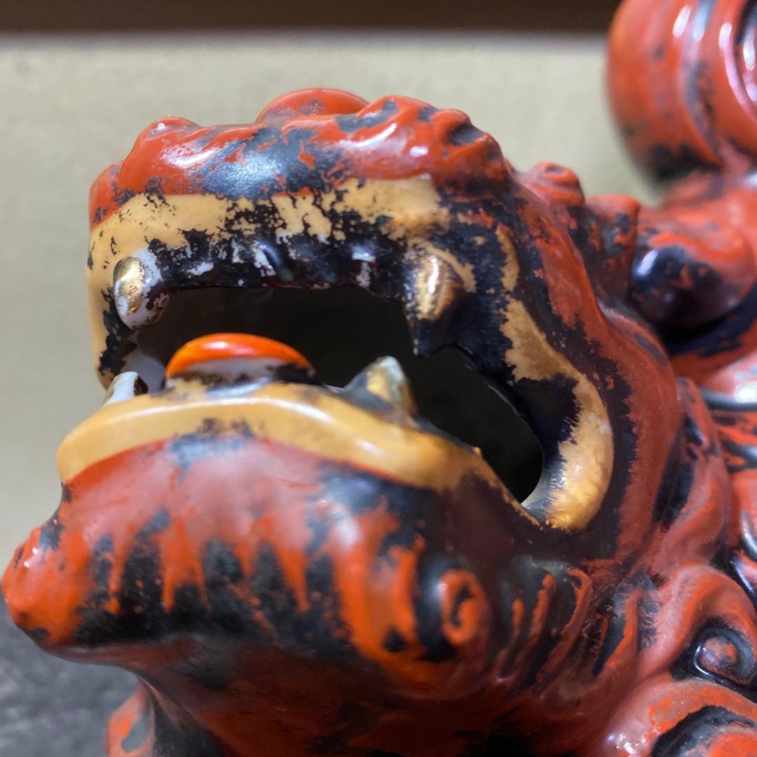 古九谷　赤唐獅子　置物