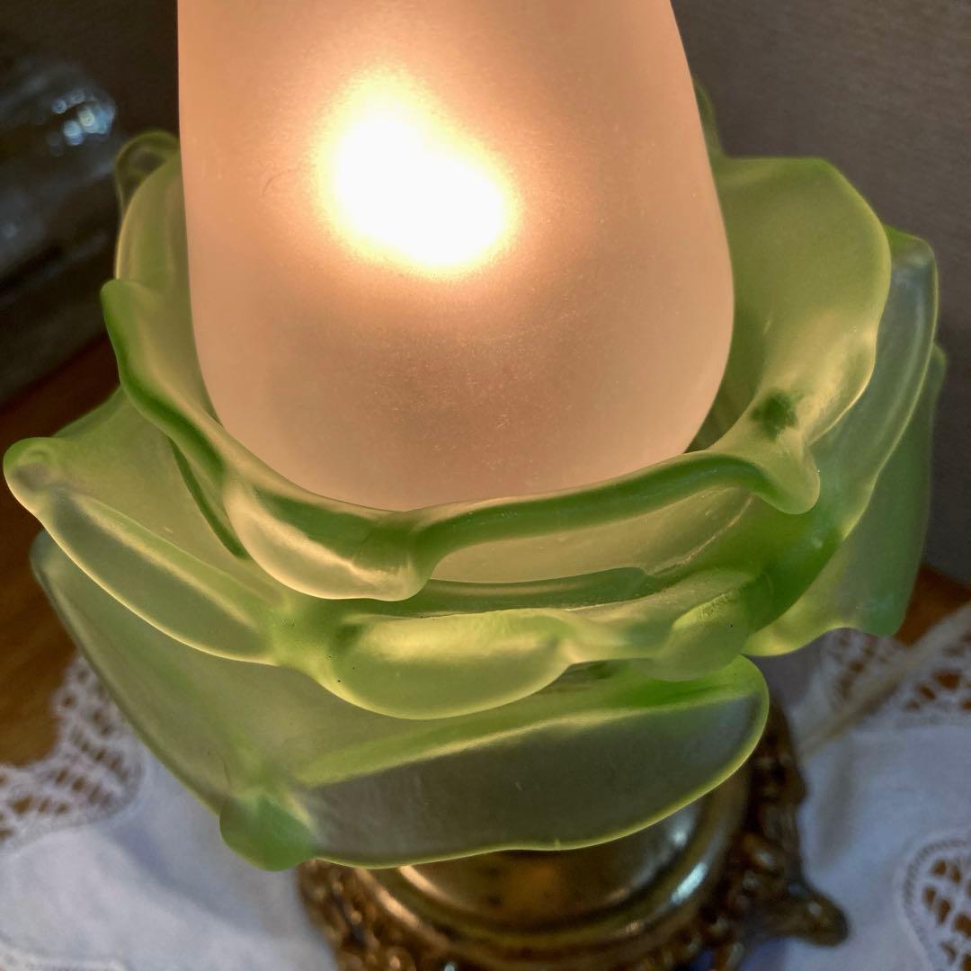 アンティーク ローズ 【緑】 ランプシェード フランス 薔薇 グリーン