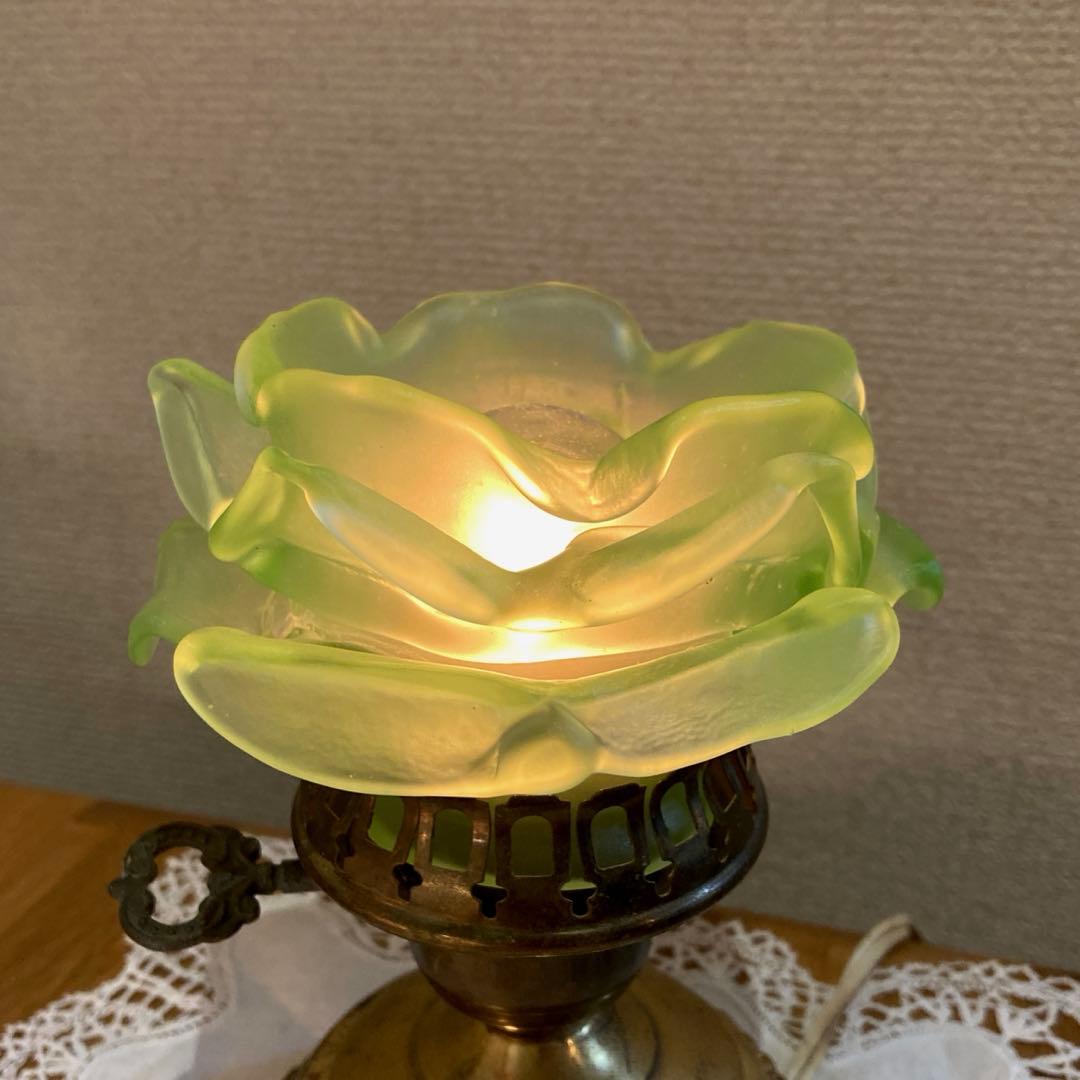 アンティーク ローズ 【緑】 ランプシェード フランス 薔薇 グリーン