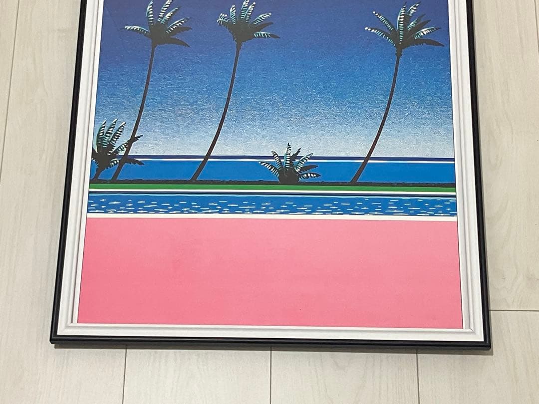 【額縁付き】 永井博（Hiroshi Nagai） A2ポスター ピンク