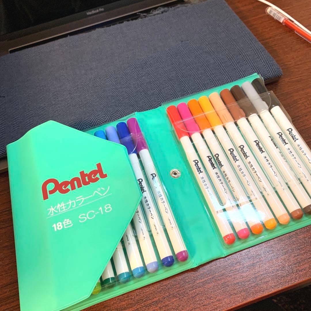 ペン回しぺんてる水性カラーペンスイカラ色軸バラ売り