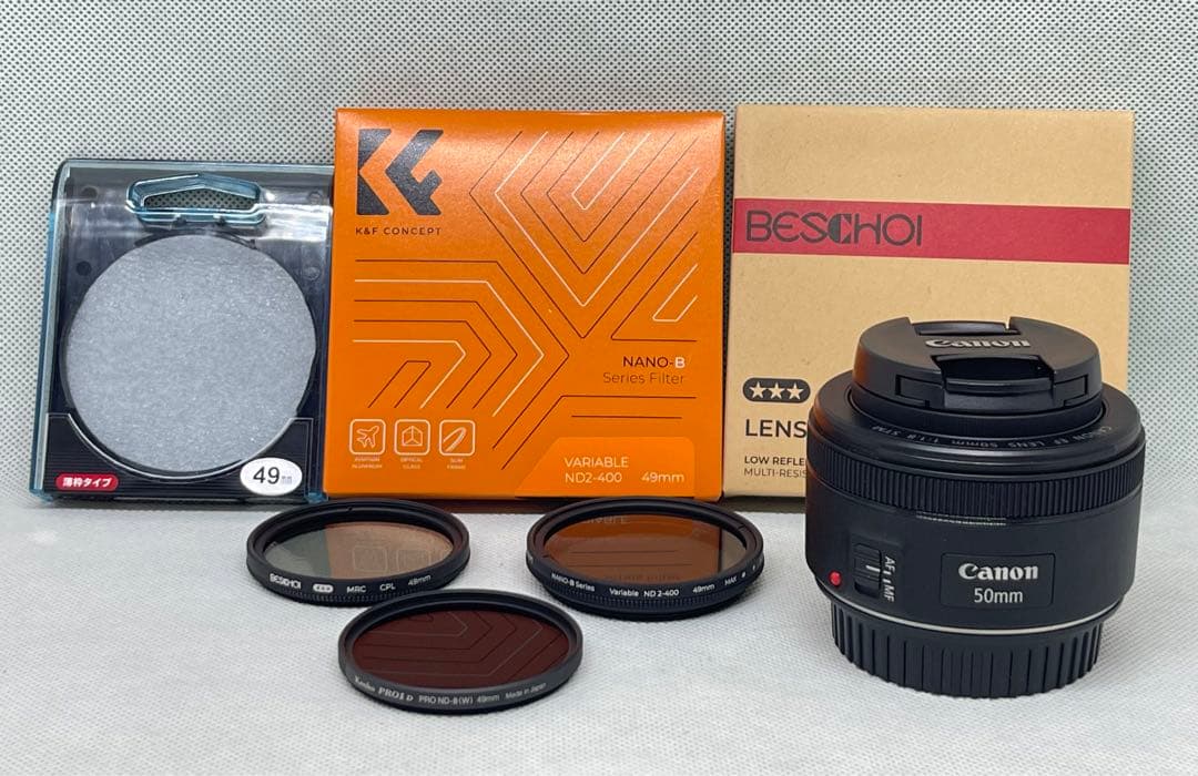 Canon EF50mm F1.8 Ⅱ＆レンズフィルターセット 単焦点レンズレンタル