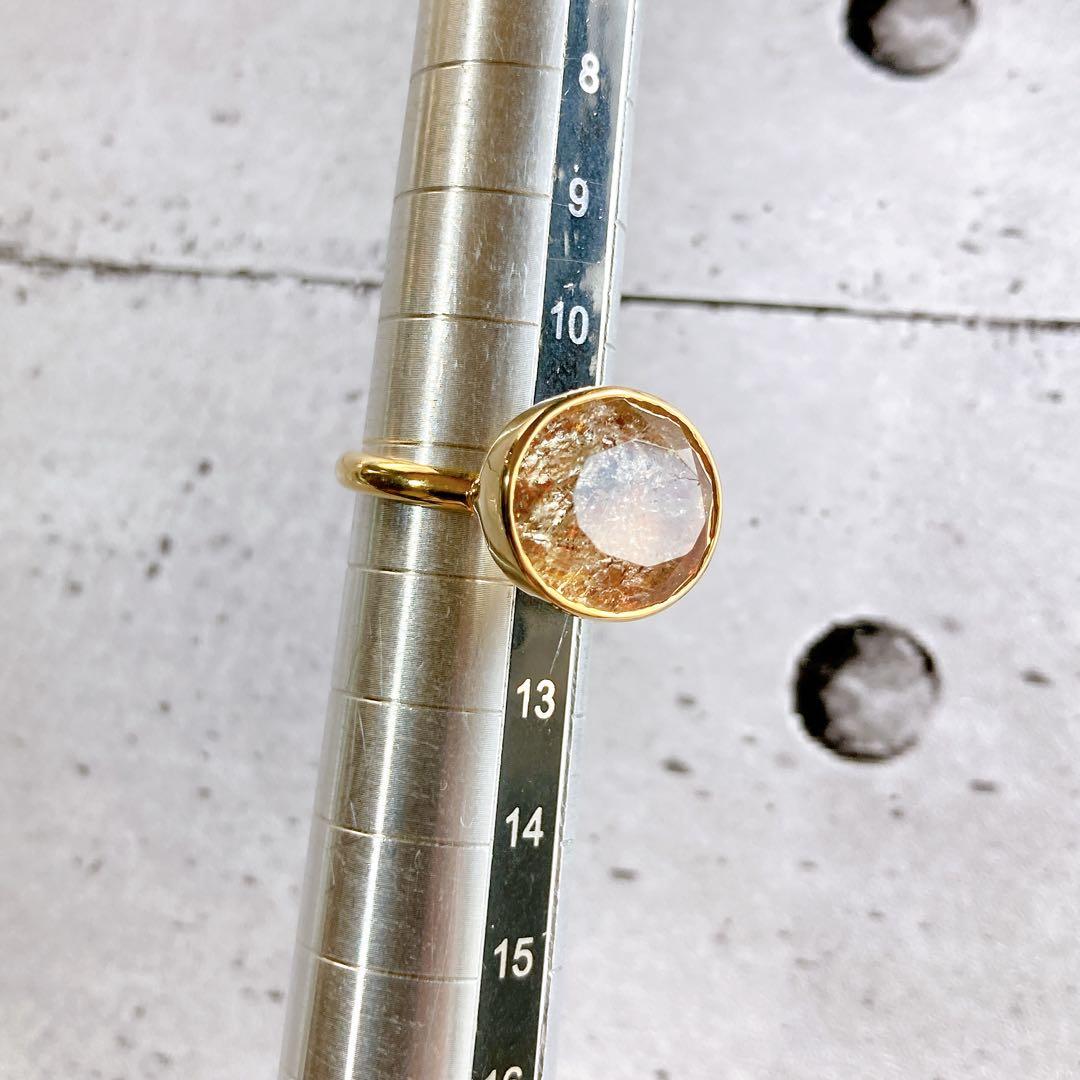 フェルドスパーサンストーンのメルベイユリング　天然石リング