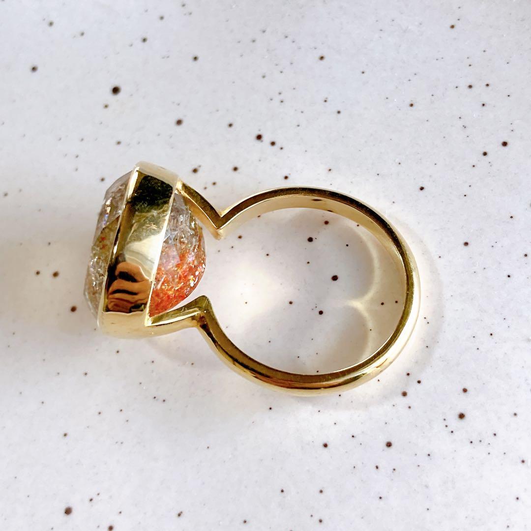 フェルドスパーサンストーンのメルベイユリング　天然石リング