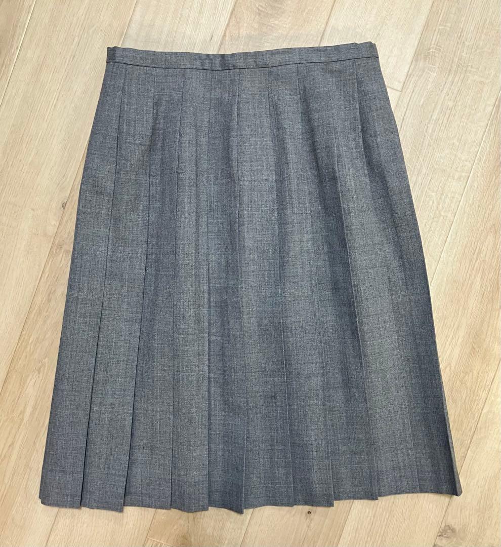 イーストボーイ 11号/L 人気 定番 プリーツスカート ウール 長め丈 グレー
