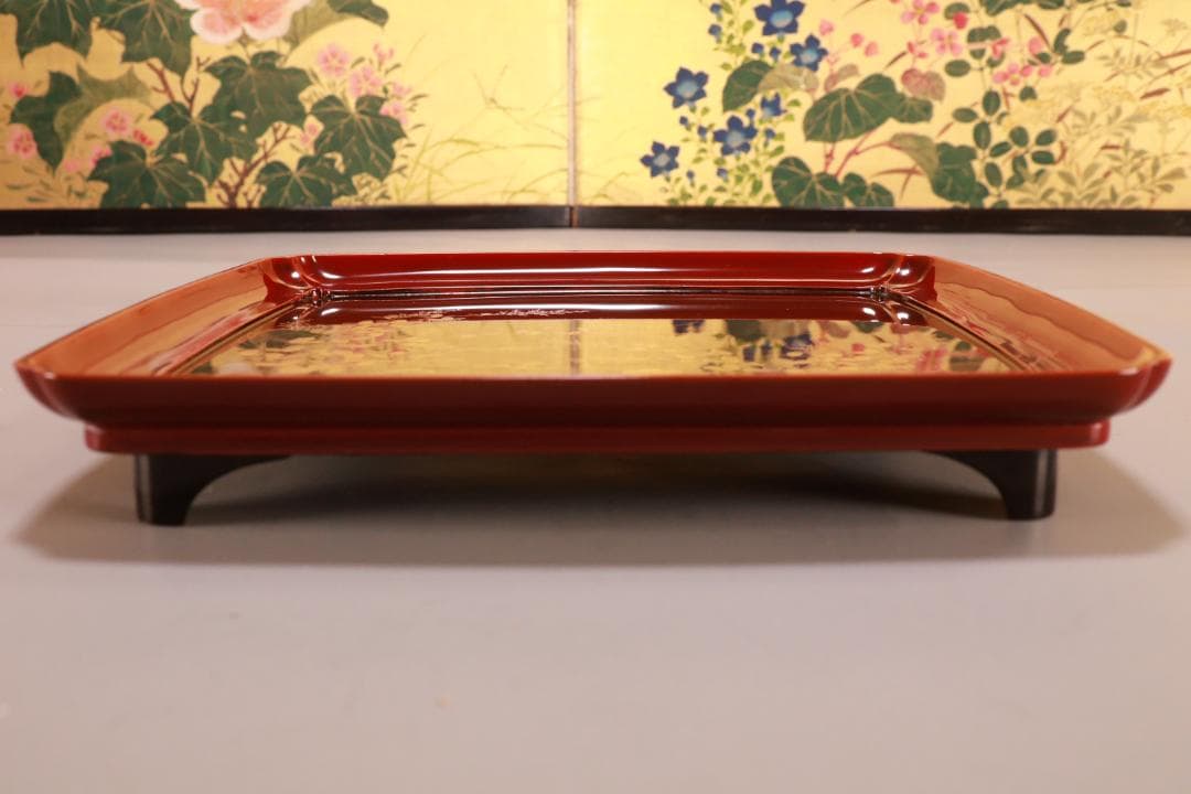 BJ062 木製漆器 萩野月蒔絵 吸物盆 吸物膳 十客 絵違い 図替わり