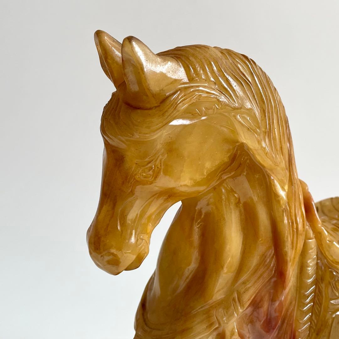 唐物 石彫 玉石彫刻 馬 置物 中国美術 古玩 現状渡し 検） 寿山石 瑪瑙