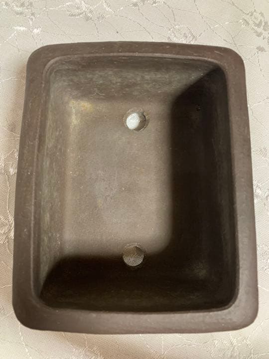 盆栽鉢 深め 長方 落款有り