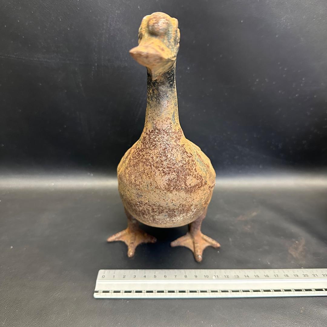 ♡※前Db1006 ヴィンテージ アイアンアヒル 置物 装飾品 2点セット