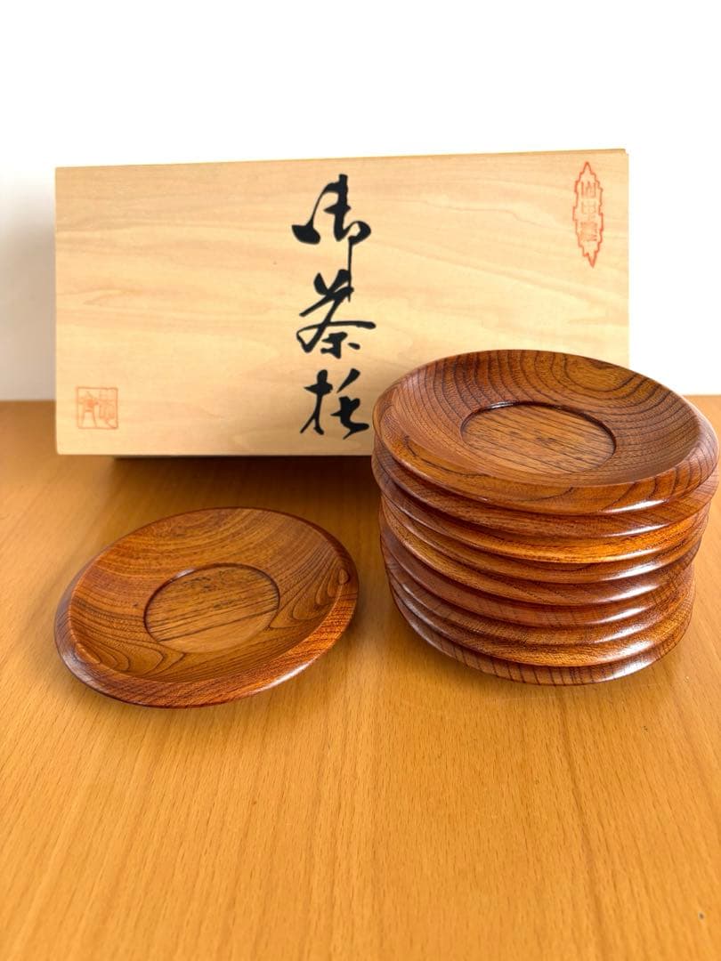 未使用品 山中漆器 木製茶托10枚セット - メルカリ