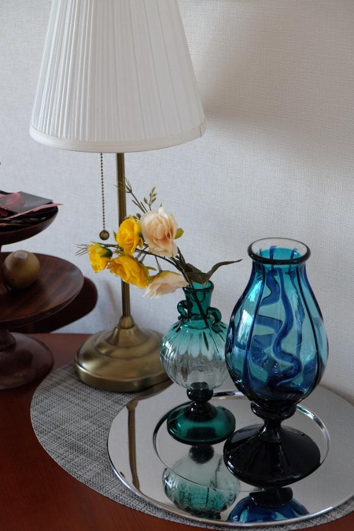 舩木倭帆 吹きガラス 花瓶 花器 骨董 民藝ガラス グラス 横山秀樹 小谷