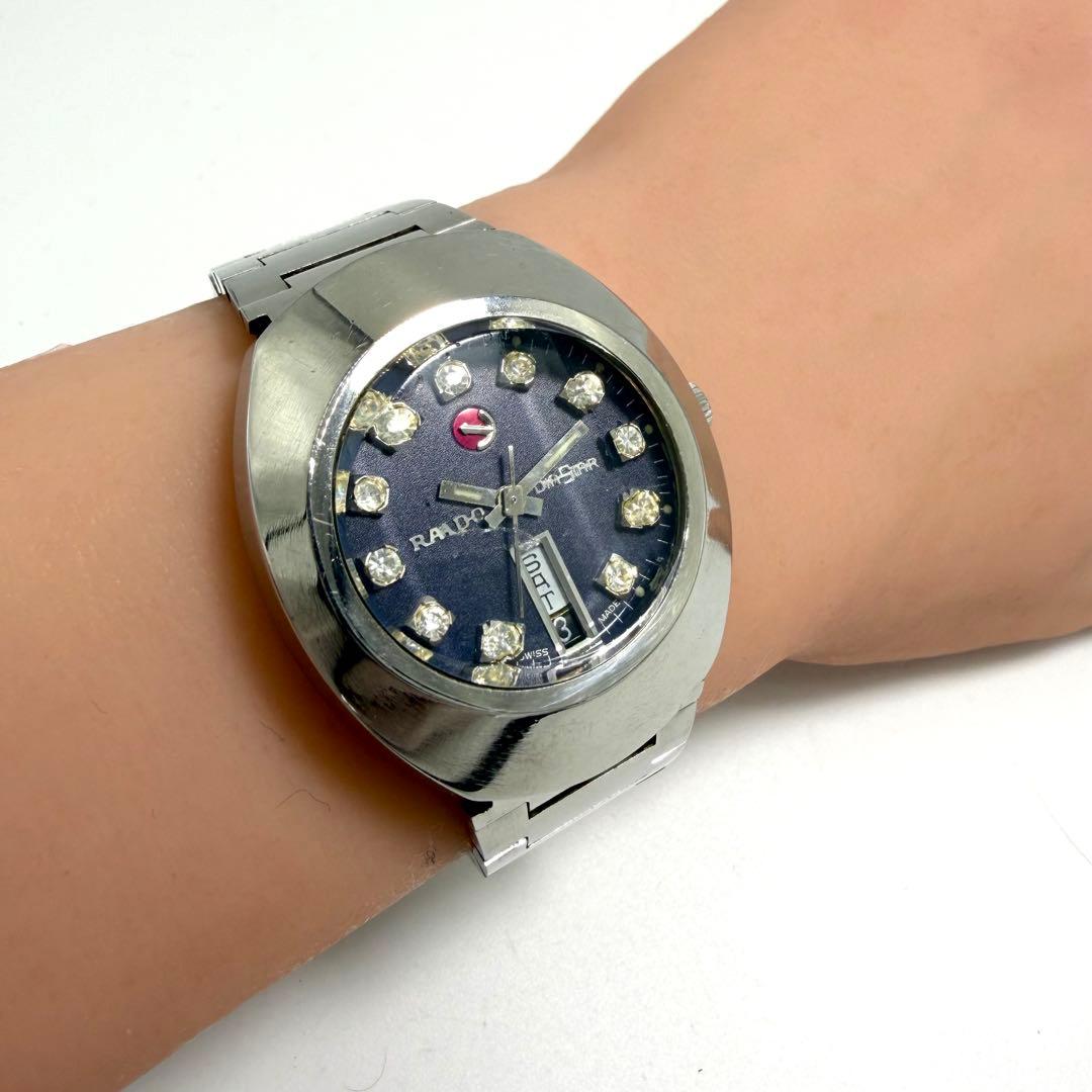 【稼動】 RADO 腕時計 ダイヤスター 自動巻き デイデイト 12Pダイヤ