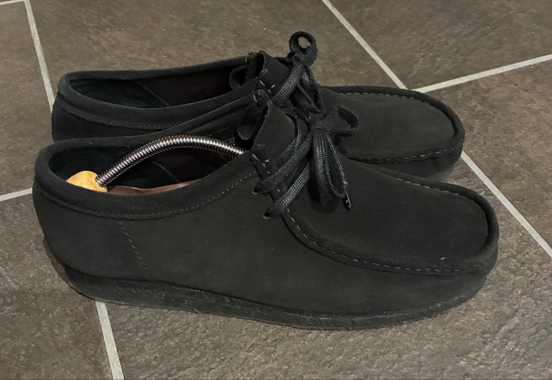 クラークス　黒 スエード レースアップシューズ