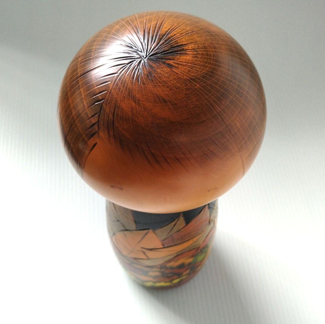 卯三郎 卯三郎こけし 創作こけし こけし 山の詩 紅葉 大き目 大 28cm