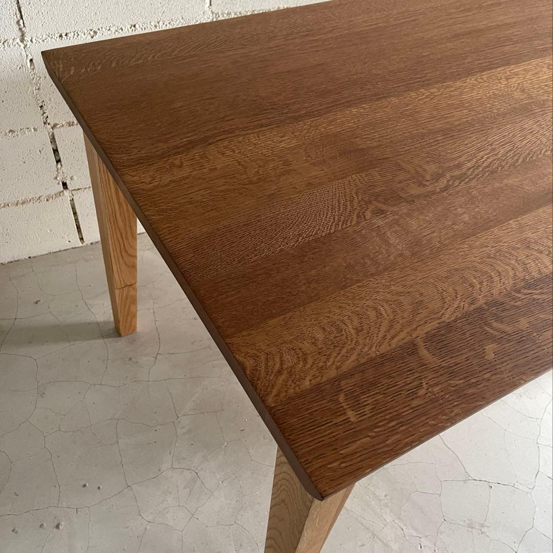 美品　大塚家具　天然木オーク材無垢　ダイニングテーブル　テーパー角脚　W1500