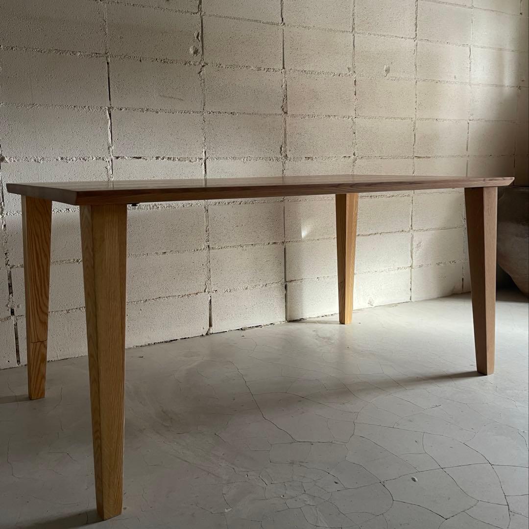 美品　大塚家具　天然木オーク材無垢　ダイニングテーブル　テーパー角脚　W1500