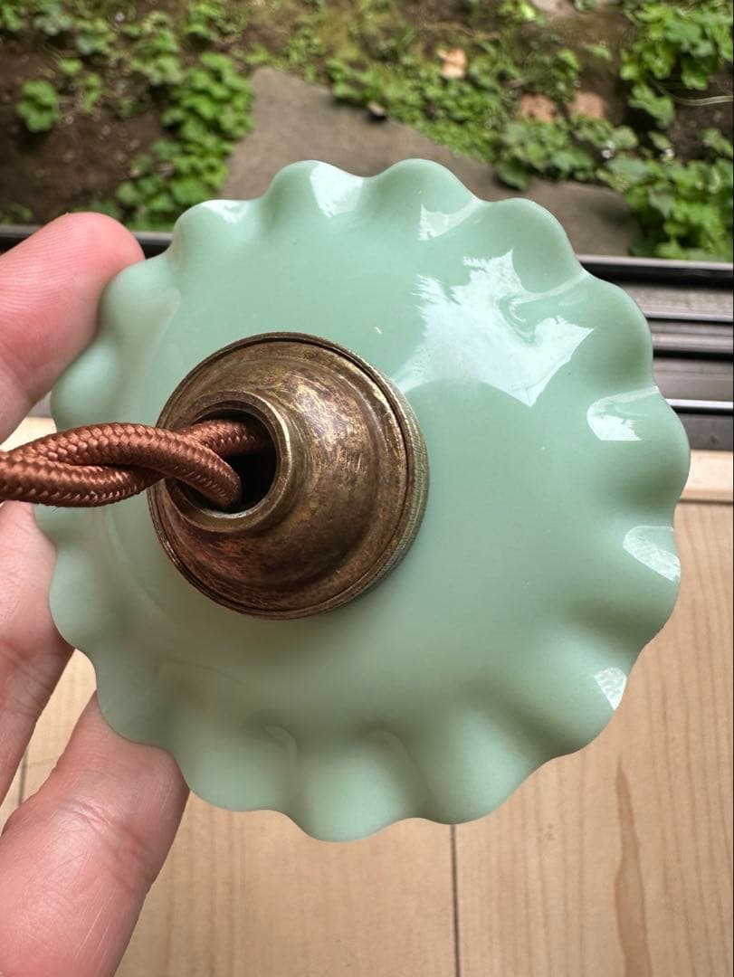 20年代 フランス アンティーク 希少なオパリン・グリーンの可愛い