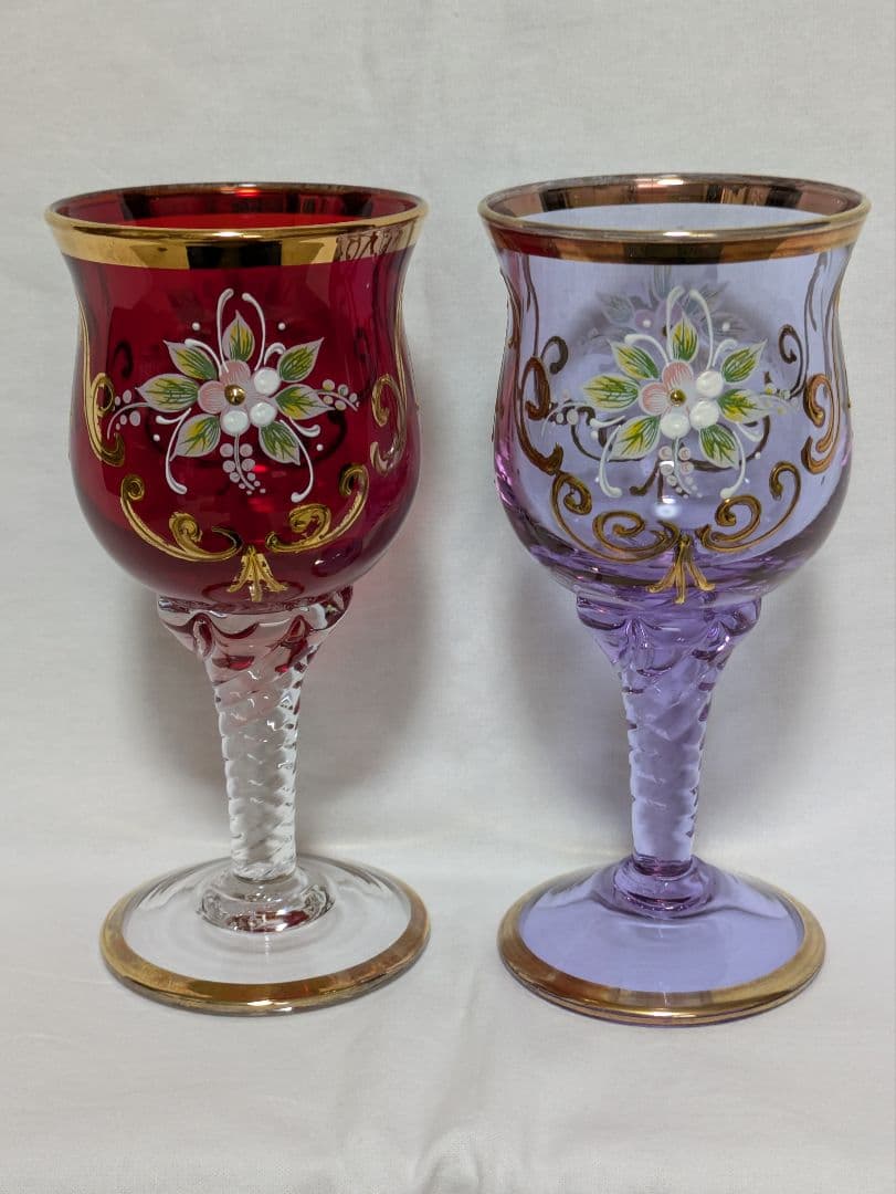 ベネチアングラス ワイングラス 2個セット グッズ イタリア エレガント