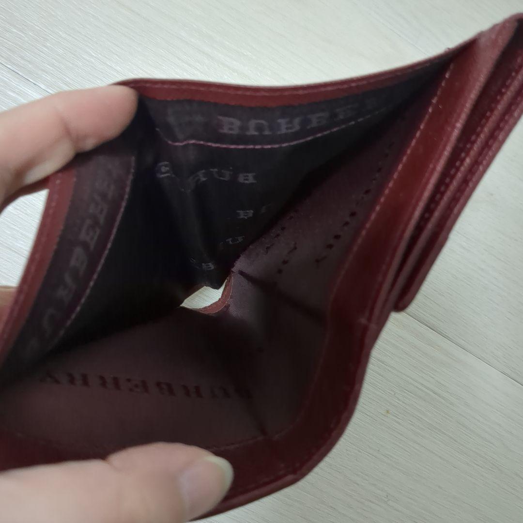 Burberry　バーバリー　折り財布　ノバチェック　ボルドー　ワインレッド　赤