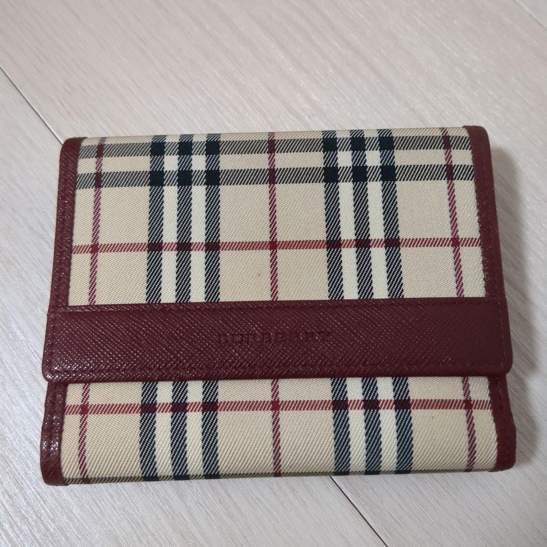 Burberry　バーバリー　折り財布　ノバチェック　ボルドー　ワインレッド　赤