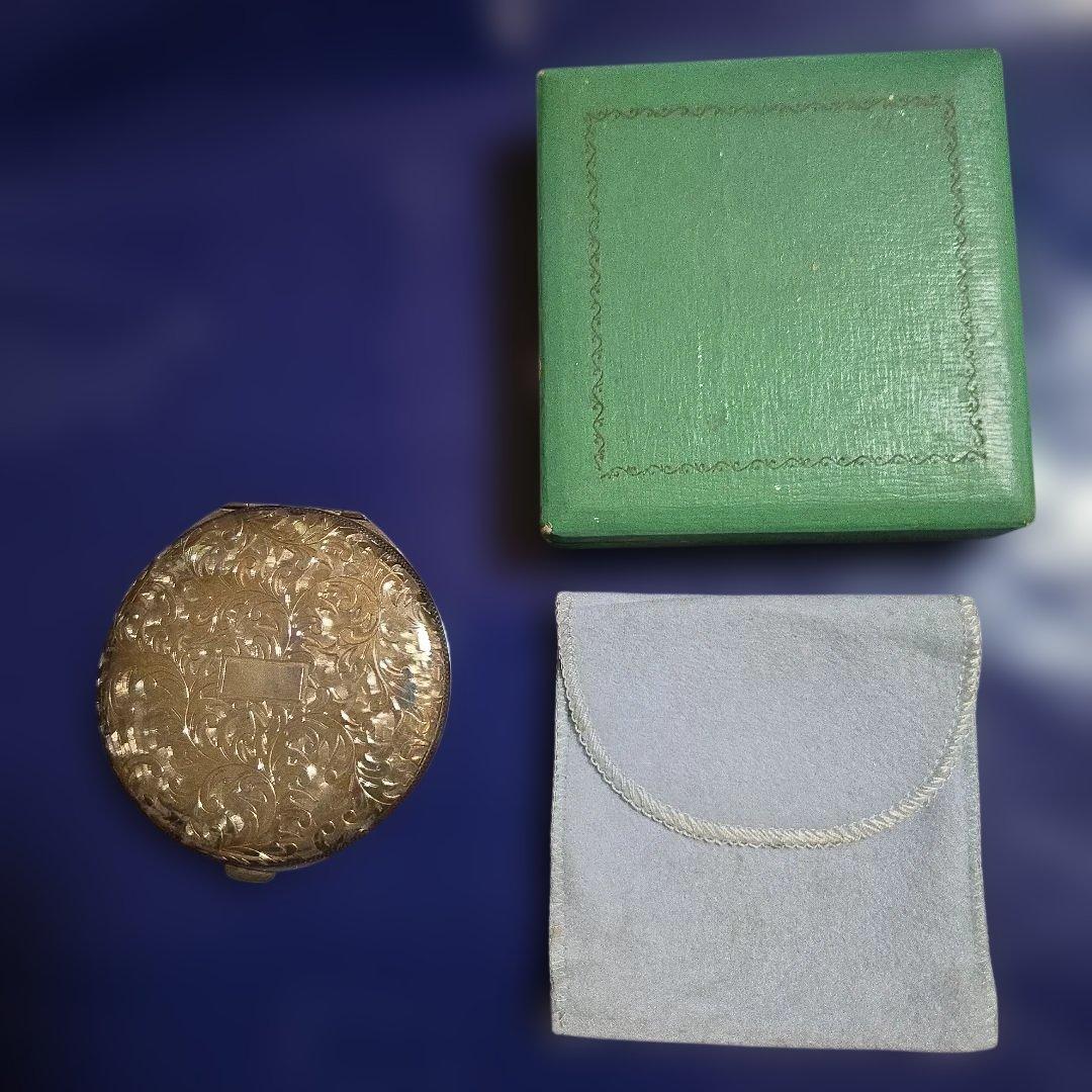 銀製　コンパクトミラー